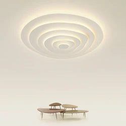 Modern Minimalist Opposite Sex White Metal Paint Ceiling Lamp Living Room Bedroom Decoration LED Warm Dimming Lighting Fixture