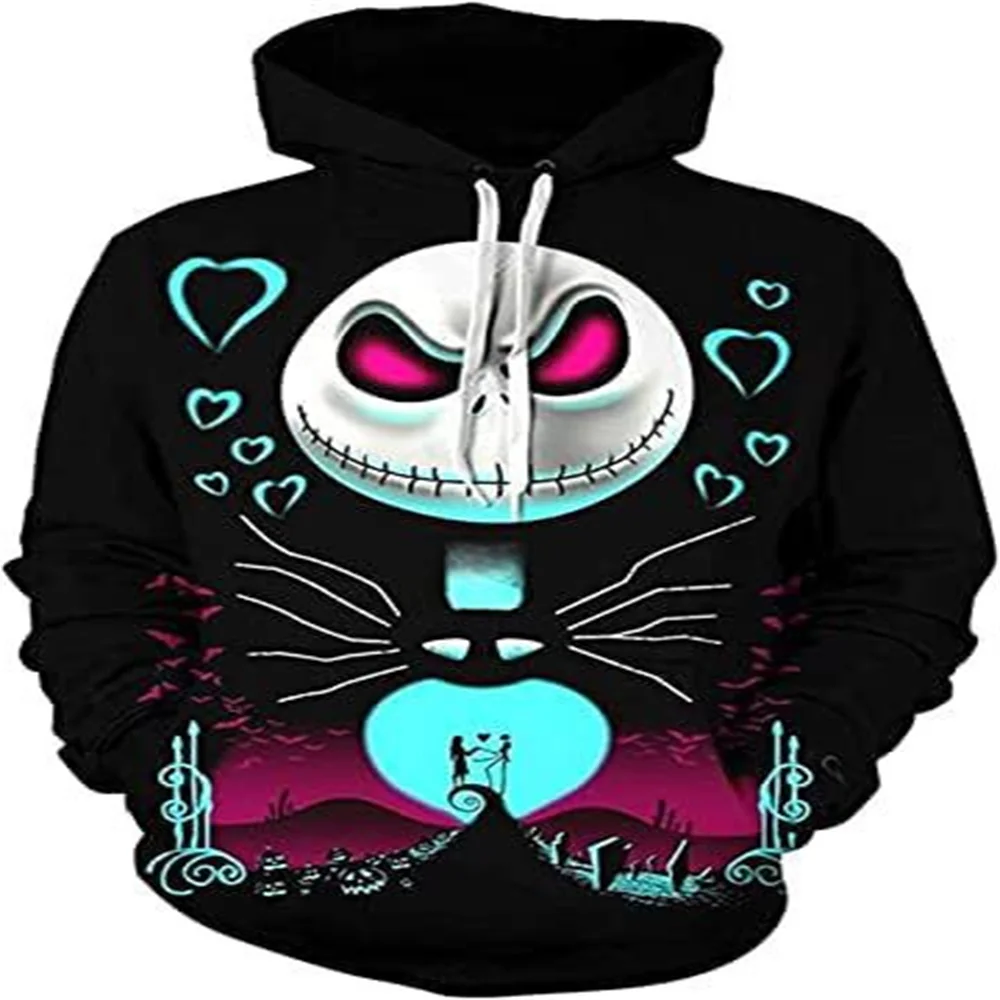 

Spring and Autumn New Anime Nightmare Before Christmas Hoodies Men's and Women's Jack Skellingllover Men's and Women's Fashion S