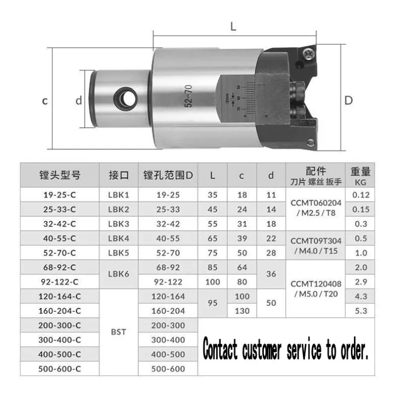 CNC Adjustable RBH Double-Edged BT30 BT40 SK40 Tool holder RBH Boring Bar Boring Cutter Boring Handle LBK Rough Boring Head