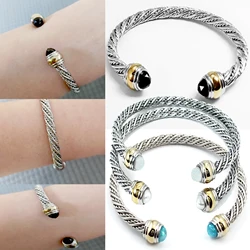 1PC Cable Bracelet for Women Gemstone Open Cuff Bracelet Bangle Bracelet Pearl Bracelet for Girls Best Gift for Women Friend