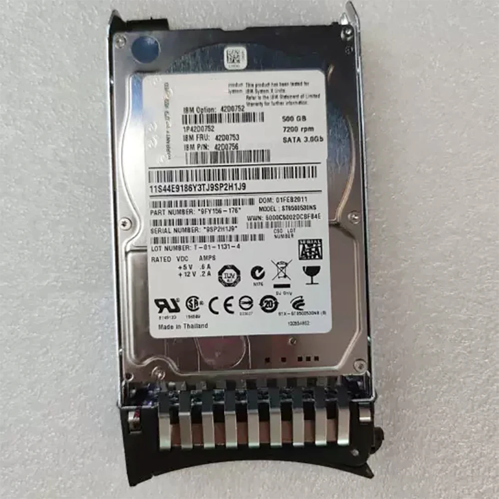 For IBM 500G 7.2K SATA 2.5'' 42D0753 42D0752 42D0756 Server Hard Disk