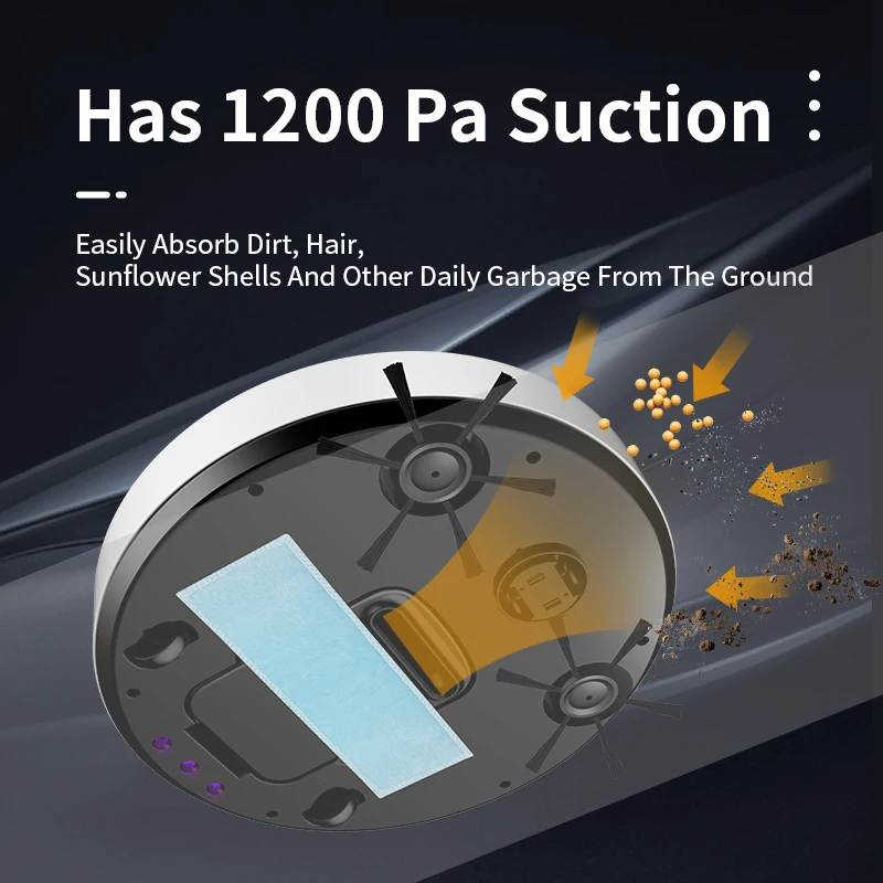 효율적인 가정용 로봇 진공 청소기 UV 램프 USB 전원 스위핑 물걸레 자동 로봇 진공 청소기