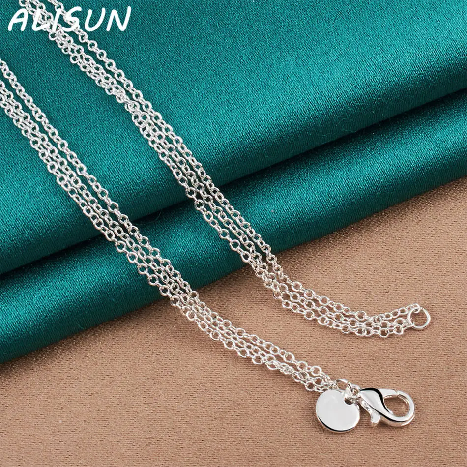 

ALISUN 925 Sterling Silver 45cm Triple Love Necklace For Women Anniversary Gift Popular Wild Fashion Romantic Jewelry
