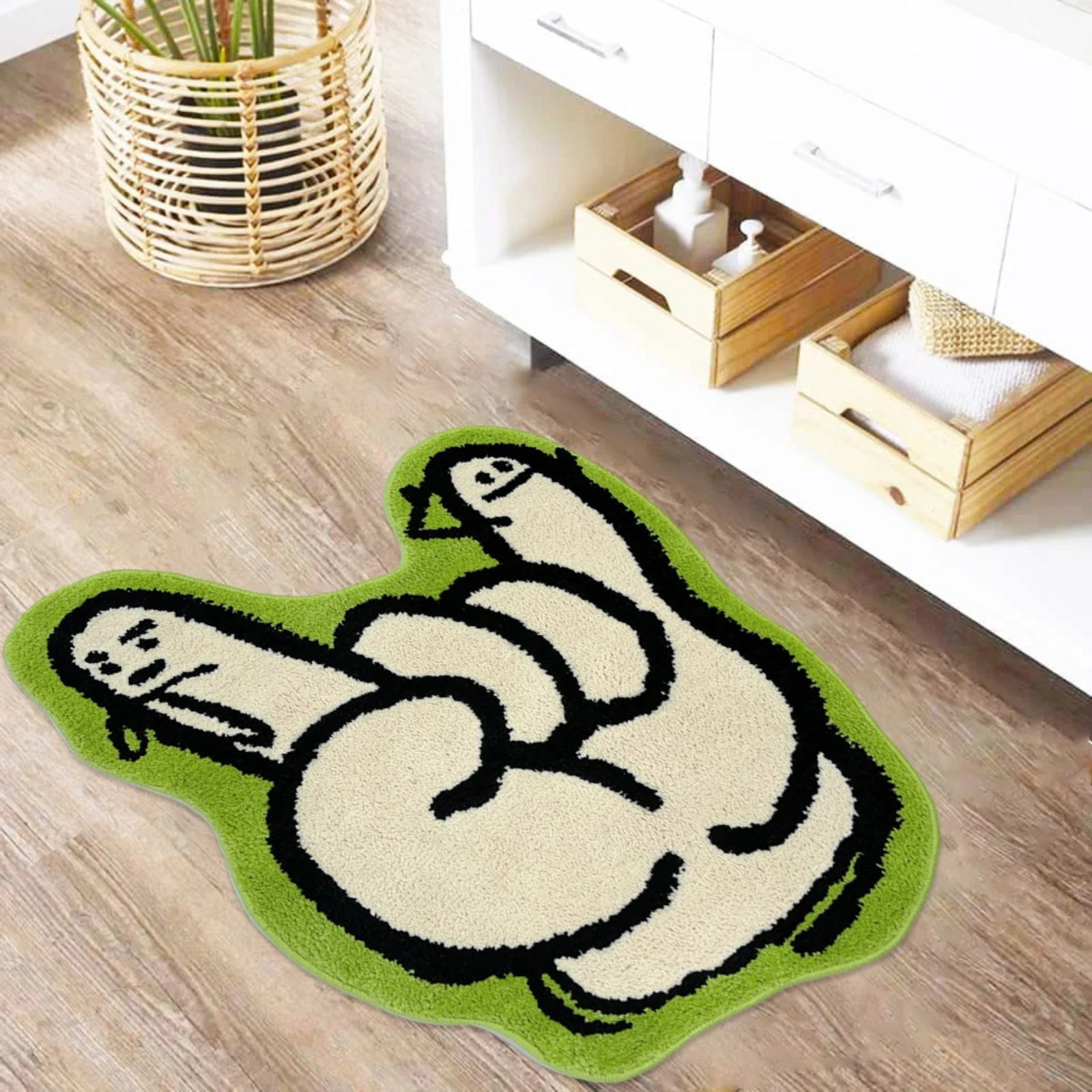 

Gesture Floor Mat Flocking Bathroom Mat Absorbent Toilet Non-Slip Mat Living Room Coffee Table Sofa Carpet Rugs For Bedroom