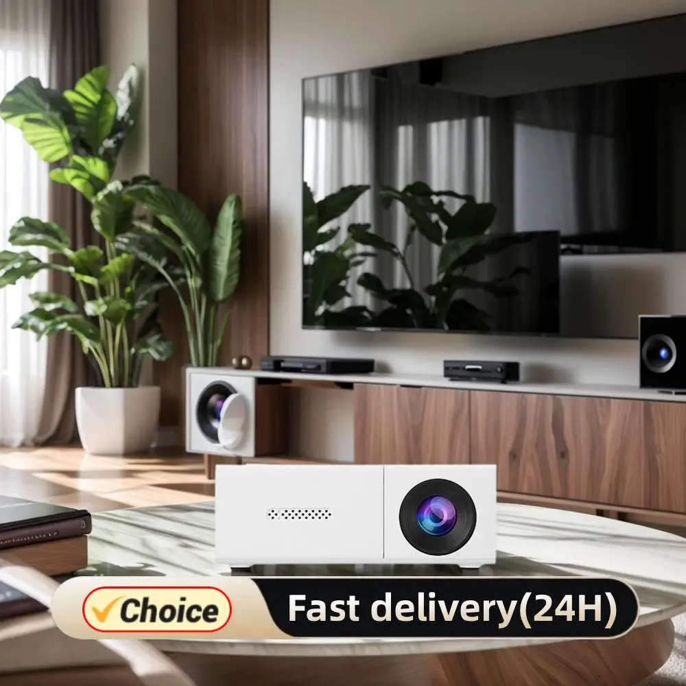 1080P LED Pocket Pico Video Projector with Remote Control Portable Projector 4K HD Video Projector for Outdoor Camping Movies