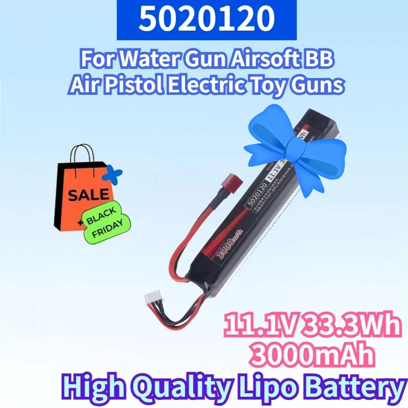 

5020120 11.1V 33.3Wh 3000mAh Lipo Battery for Water Gun Airsoft BB Air Pistol Electric Toy Guns High Quality Replacement Battery