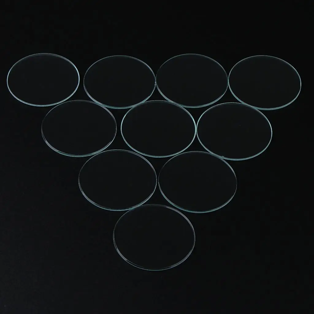 10pcs Flat Watch Crystal 1mm Thick 40.5mm-45mm Mineral Watch Replace