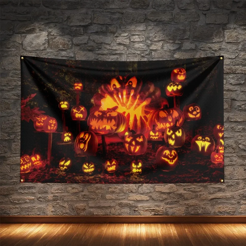 Halloween Flag Polyester Digital Printing Holiday Banner Gifts