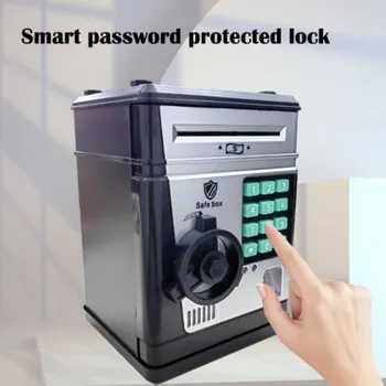 Electric piggy bank cartoon fingerprint password money box saving money automatic ATM machine safe toy children's gift Pretend play