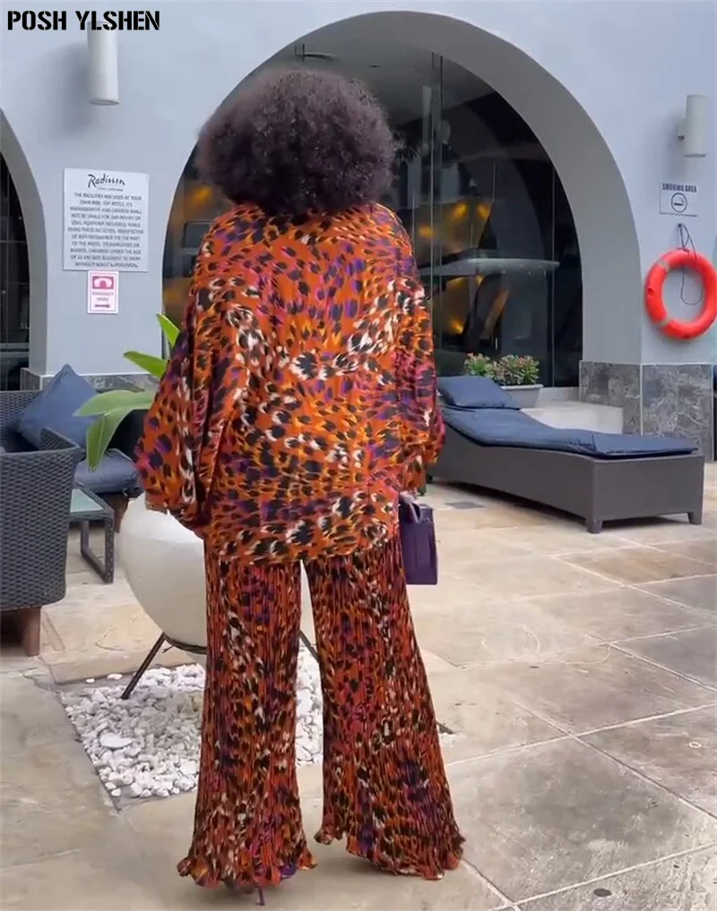 2 قطعة مطوي بانت مجموعات ملابس الصيف الأفريقية للنساء 2025 جديد في مطابقة مجموعات أنقرة تركيا عطلة الزي حجم كبير