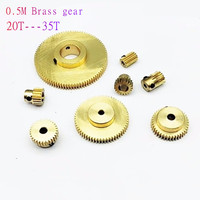 2PCS/LOT 0.5M 20 21 22 23 24 25 26 27 28 29 30 31 32 33 34 35 Teeth Brass Step Spur Gear bore 3/4/5/6/mm