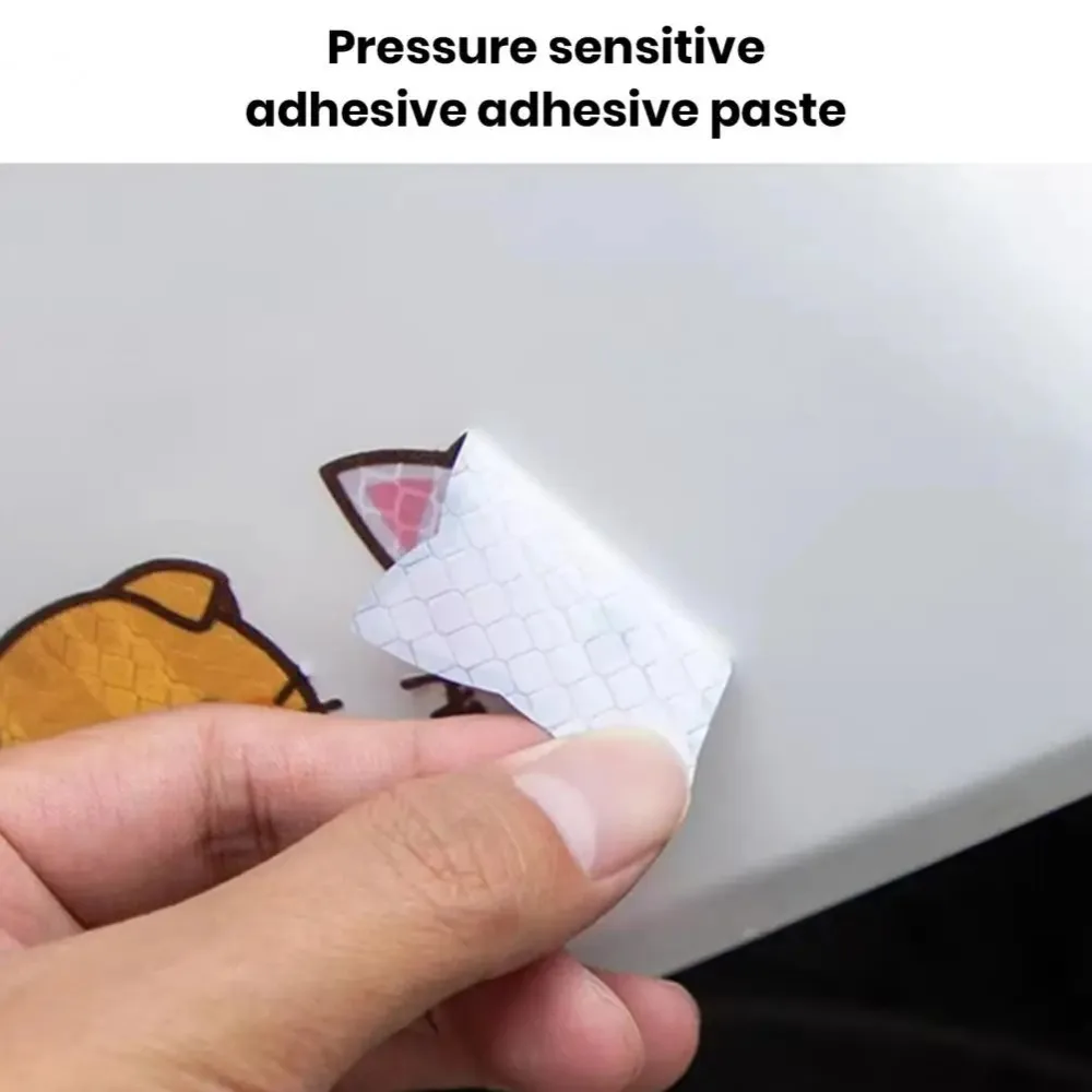 Adesivos decorativos de desenho animado, adesivos refletivos de gato, autoadesivos, à prova d'água, adesivos para capacete de motocicleta, adesivos re