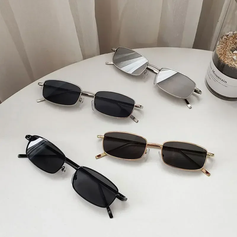 

Fashion Retro Metal Frame Colorful Lens Sunglasses Vintage Small Square Rectangle Sun Glasses Men Women UV400 Eyewear Eyeglasses