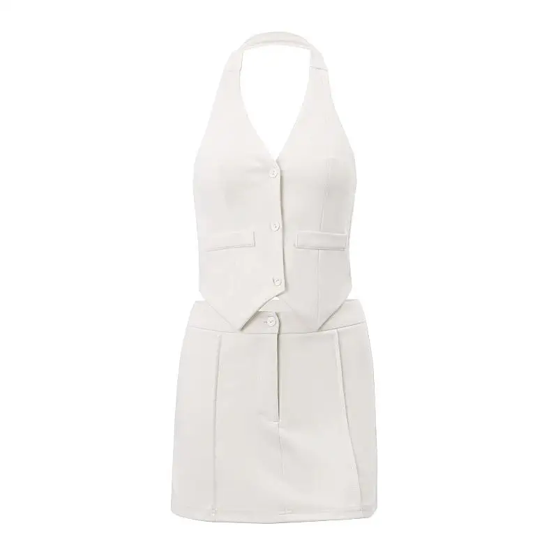 Ele Faionable Pure Desire ort Conjunto de falda para mujer irt Ne colgante tendencia de verano Sexy Body Cubre Top Bot En...