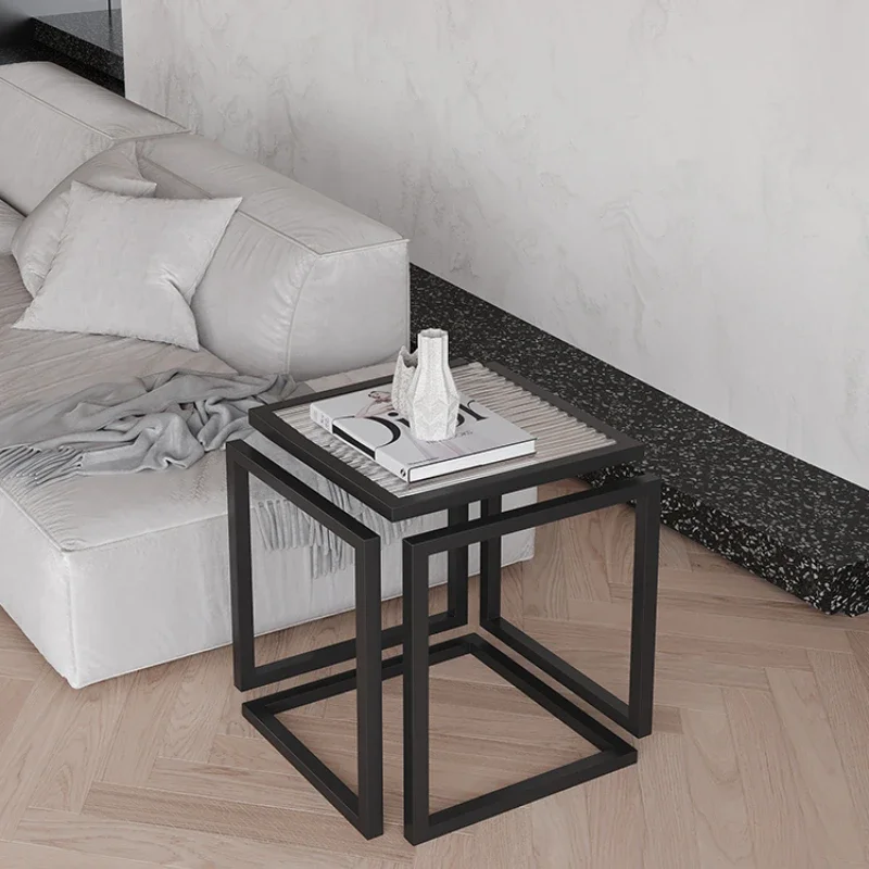 Sofa Side Cabinet Modern Light Luxury Corner Table Household Bedside Table Glass Small Coffee Table Simple Small Table