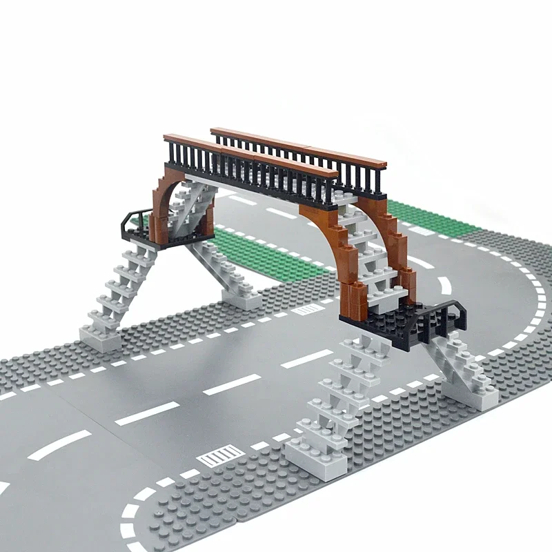 City street accessories Pedestrian Bridge ladders fences Bricks Road street bridge Building Blocks train railway station bridge