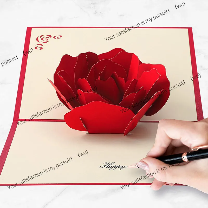 ZOCI- 3D greeting card paper cuttings, new roses, birthdays, holidays, wedding wishes