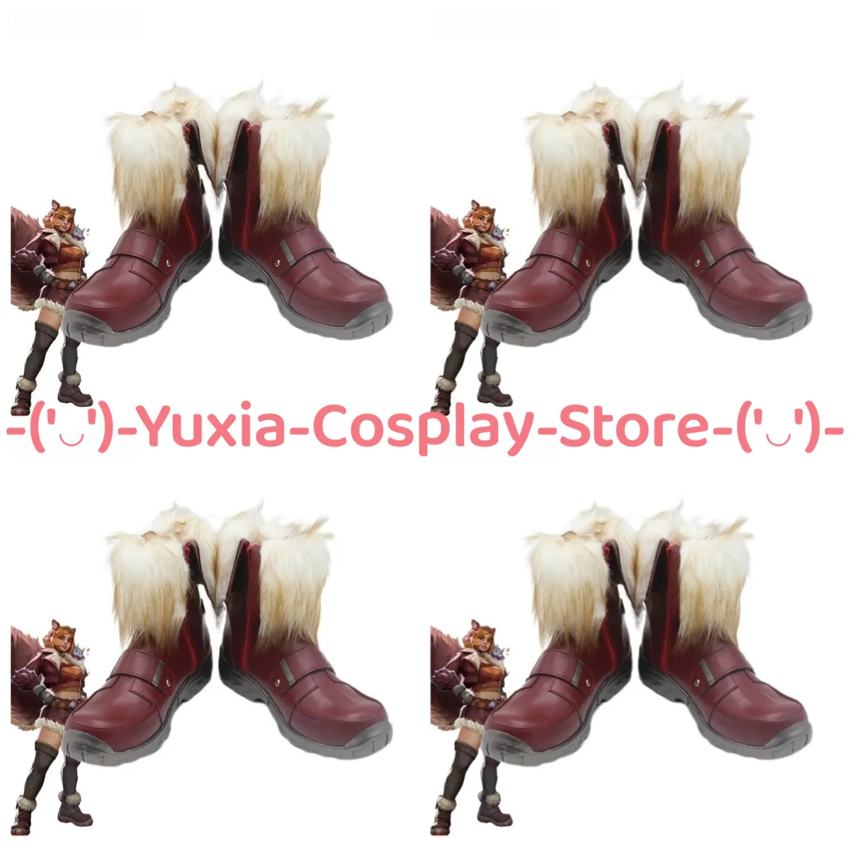 

Yuxiacosplay! Original Design Allene Green Cosplay Shoes Anime Character Prop PU Leather Boots Halloween Carnival Party Costume