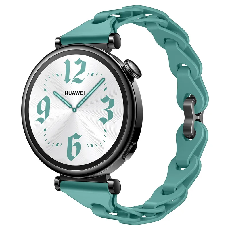 สายซิลิโคน18มม. สำหรับ Huawei GT4 41มม. นาฬิกาแฟชั่นกำไลข้อมือกลวงออกสร้างสรรค์สายนาฬิกา DIY ใหม่