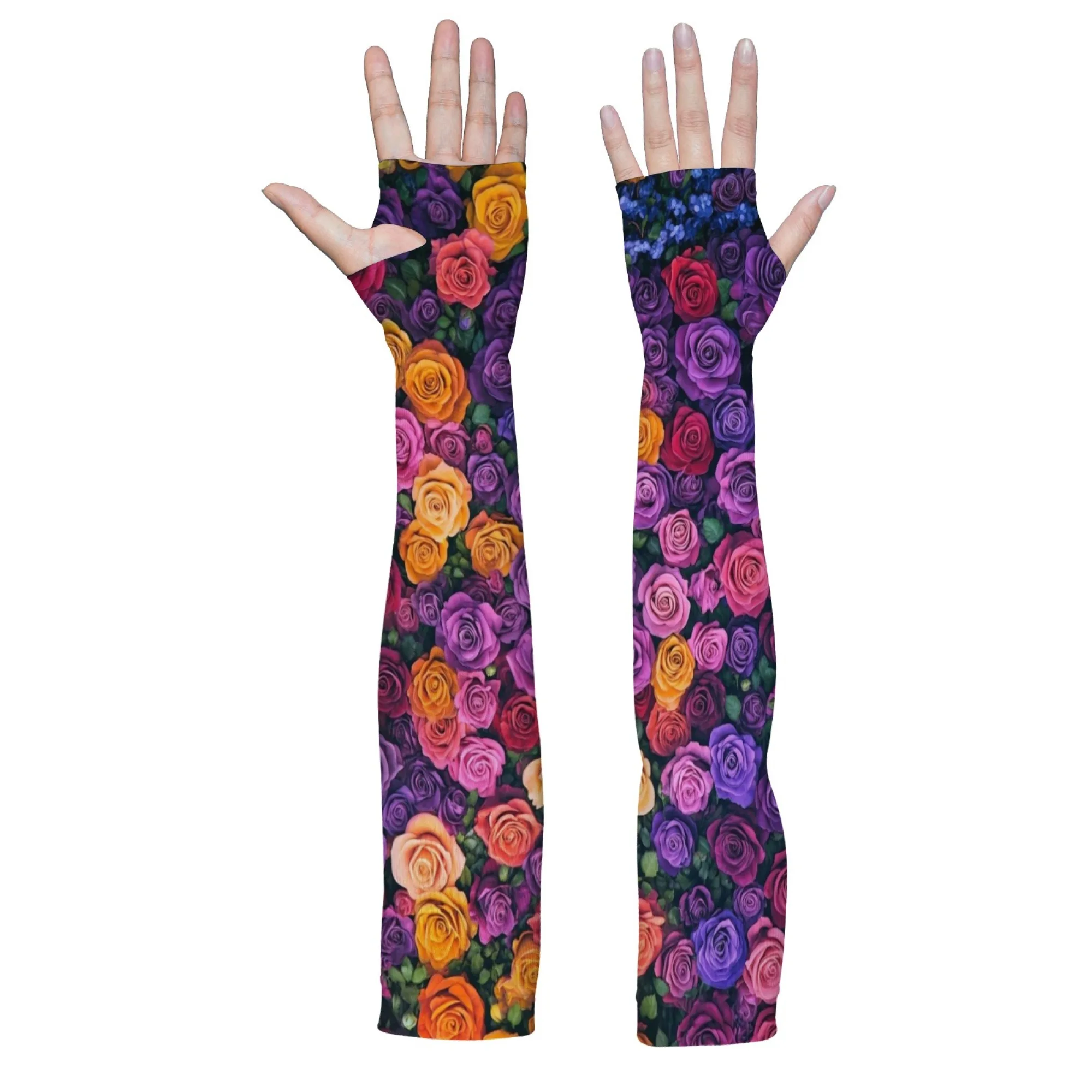 Mangas protectoras para jardinería, divertidas, rosas coloridas, suaves, transpirables, antideslizantes, unisex, para deportes al aire libre, protección solar