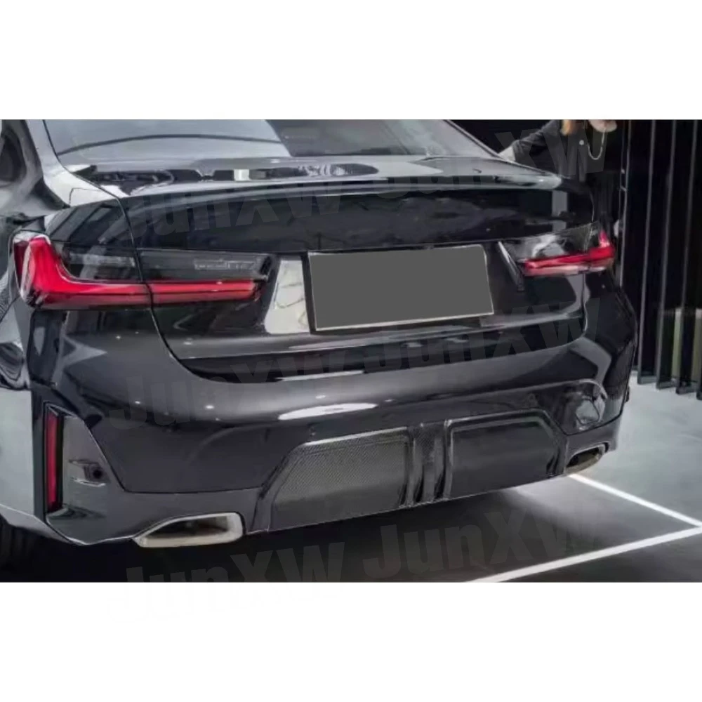 ألياف الكربون الجافة سيارة شفة خلفية الناشر الخائن الخلفي لسيارات BMW 3 سلسلة G20 G21 G28 LCI 2023 + FRP ملحقات سبويلر الشفة الخلفية #3