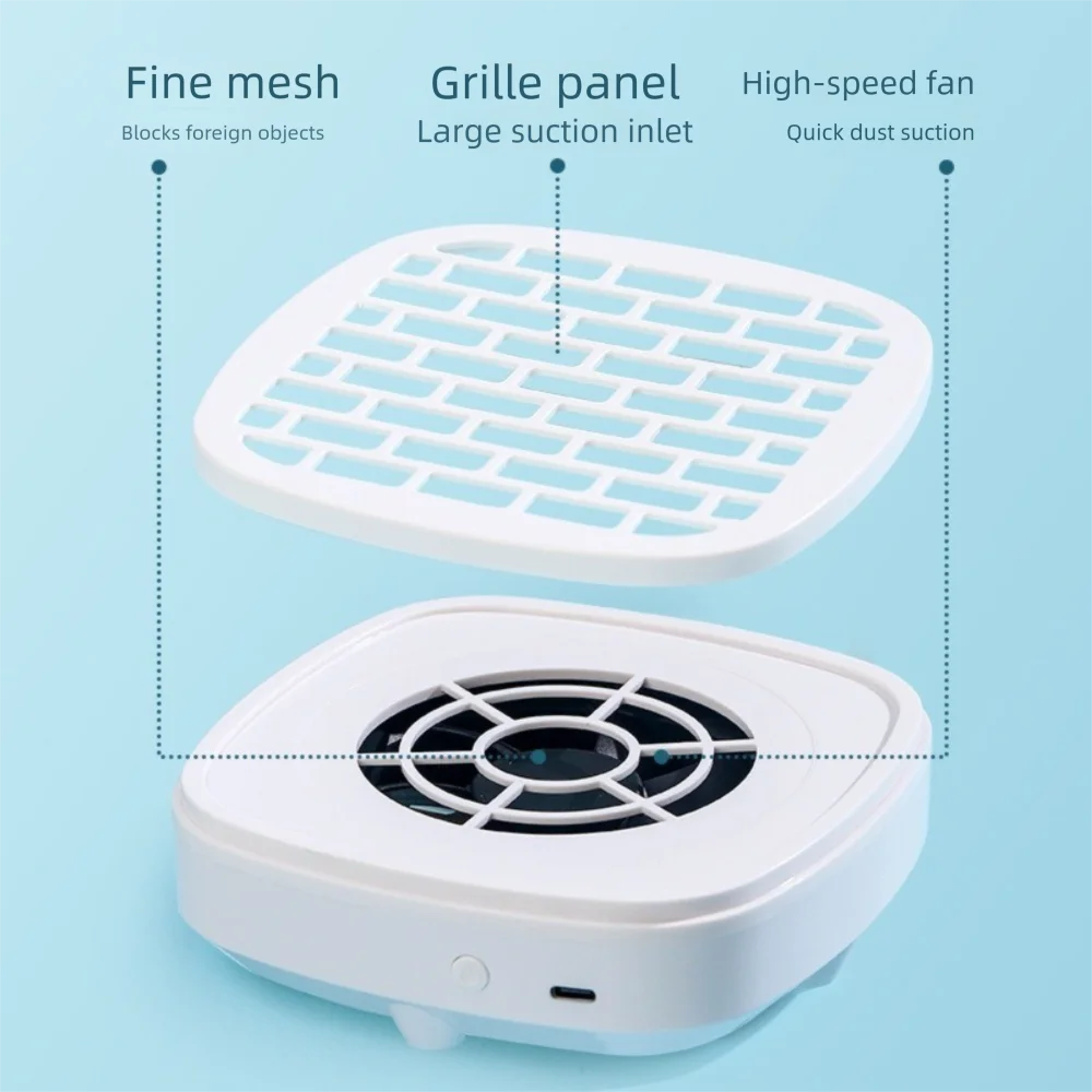 Aspiradora de alta succión para decoración de uñas, potente filtro de polvo, Mini aspirador de uñas con descarga USB, recolector de polvo para uñas