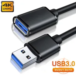 USB 3.0 Extension Cable 3m Extender Cord Wire for Smart TV PS4 Xbox Super Speed Data Sync USB 3.0 2.0 Fast Transfer Cables