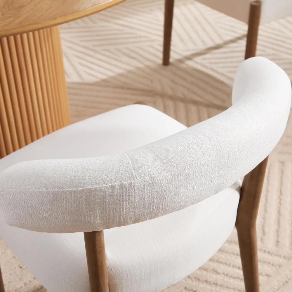 مجموعة كراسي تناول الطعام مكونة من 4 قطع، كراسي مطبخ منجدة مع ظهر مفتوح منحني، كراسي جانبية للكرسي المريح الحديث في منتصف القرن #3