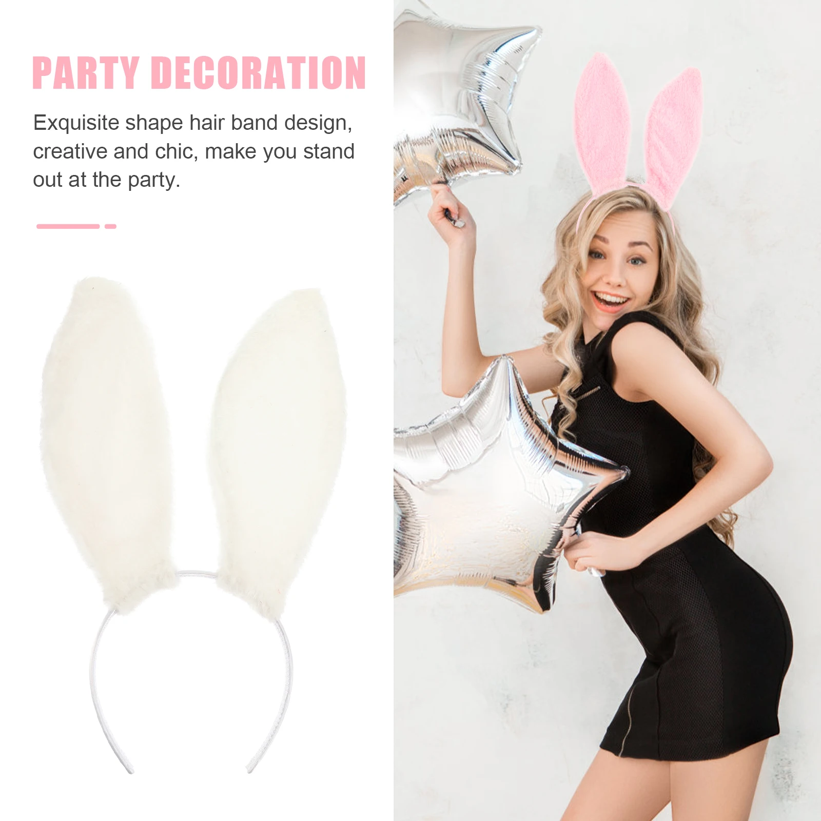 

Rabbit Ears Hairb Stuffed Prom Hoops Fabric Accessory Props Women Halloween Headdress Party Costume Accessories Creative Design