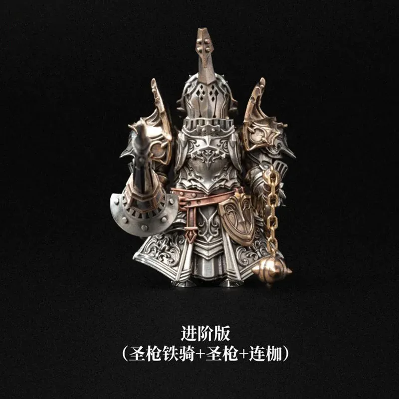 Black Knight Paladin Adjudicator Crusaders Magnetic Detachable Metal Figurine Desktop Decoration Copper Handle Figurine Cultural image 3