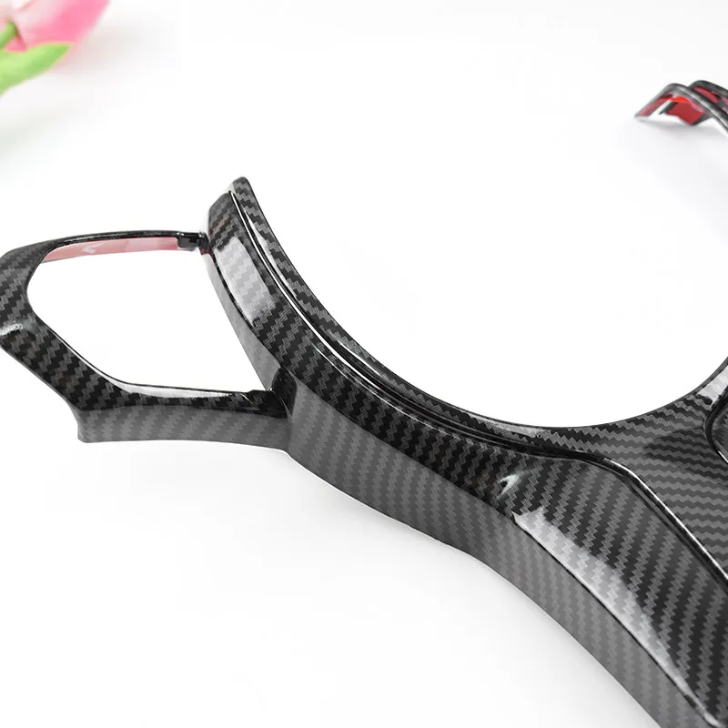 For BMW F Chassis F06 F10 F11 F12 F15 F16 F20 F21 F22 F23 F30 F32 F34 F36 ABS Carbon Texture Interior Steering Wheel Cover Trim