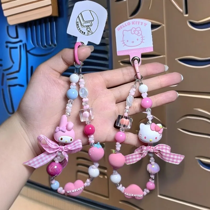 Cinnamoroll Pochacco Anime Kawaii Sanrio ห่วงโซ่โทรศัพท์มือถือน่ารักการ์ตูน Kuromi พวงกุญแจจี้กระเป๋าตกแต่งของขวัญของเล่น