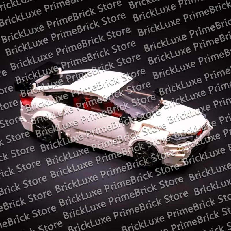 QWERT Speed Racing Car Model MOC Building Bricks Type R White Hatchback Car Modular Technology Children Gifts Assemble Toys