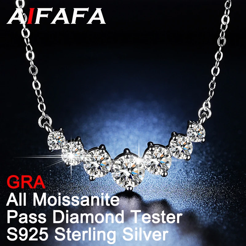 5 Carat Real All Moissanite Pendant Necklace for Women S925 Silver Sparking Moissanita Lab Diamond Neck Chain Fine Jewelry GRA