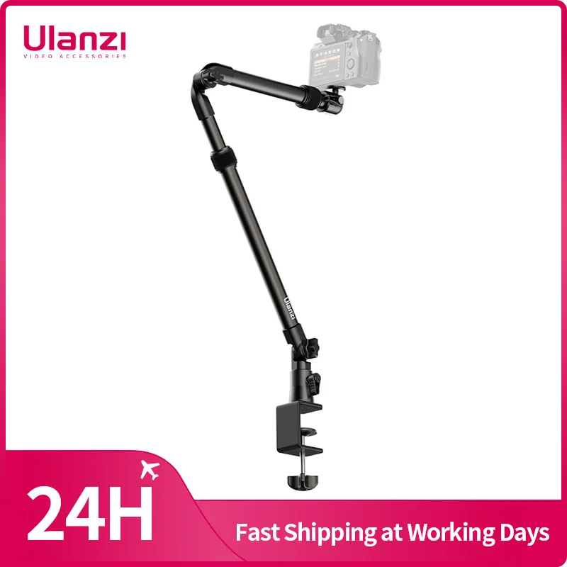 

Ulanzi ZJ02 Camera Desk Setup Stand Adjustable Desk Mount with Holding Arm Max Load 2KG for Mirrorless Camera Microphone