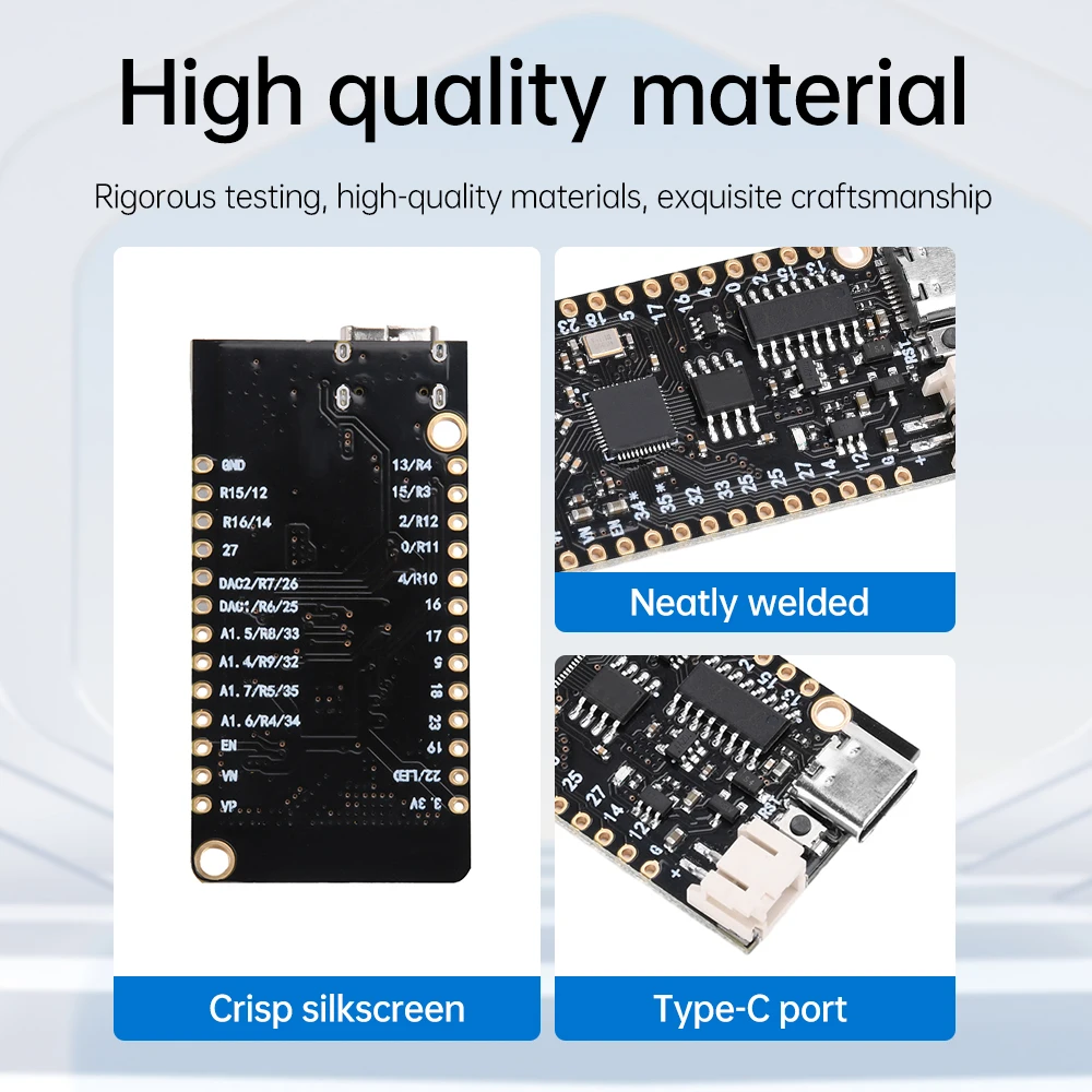 ESP32 WiFi Bluetooth Development Board 4MB FLASH CH340 Serial Chip Demo Board USB/Type-C Interface for Arduino / Micro Python