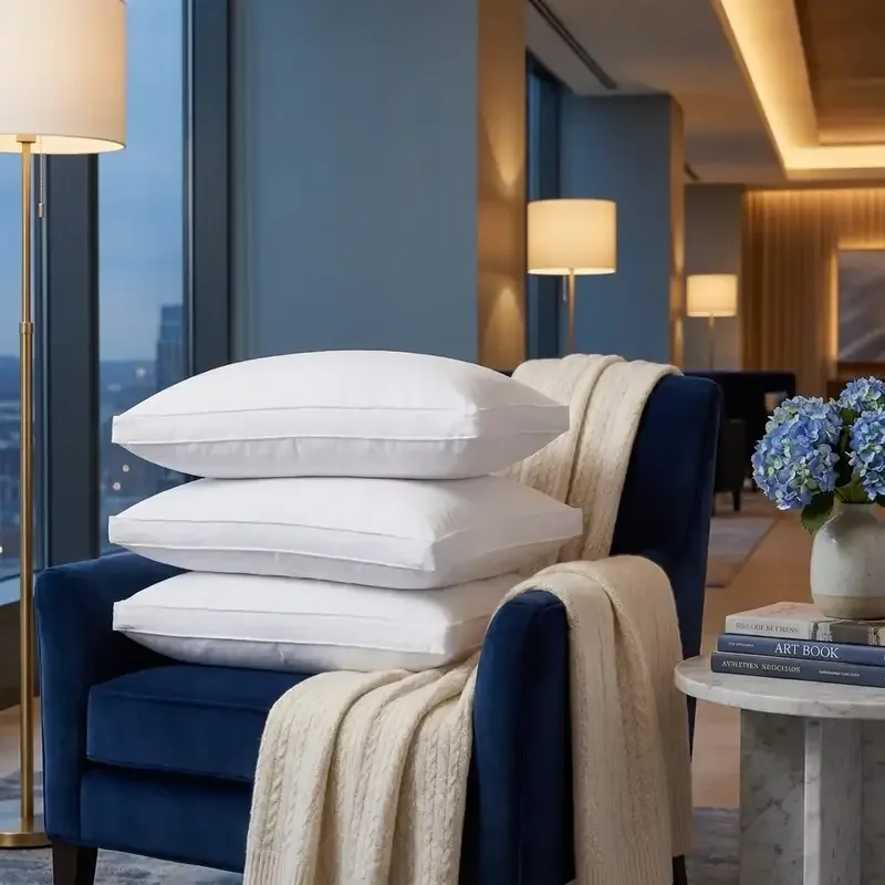 4-Pack Gusseted Hotel Bed Pillows 4
