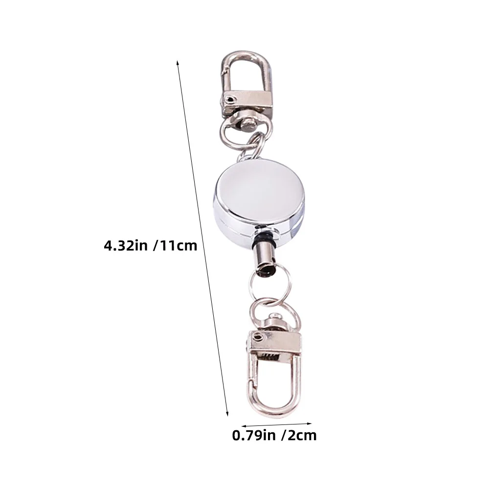 Porte-clés rétractable, 2 pièces, porte-Badge d'identité, Portable, Flexible, petit porte-clés antivol, résilient, multifonctionnel