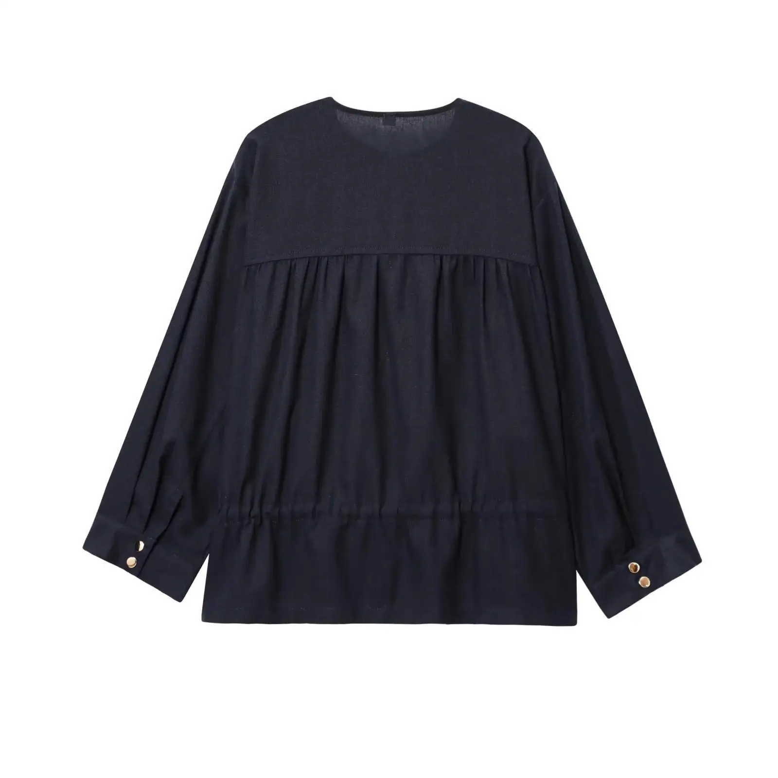 Vestes fines à col rond pour femmes, manteau Slim avec cordon de serrage, couleur unie, printemps-automne