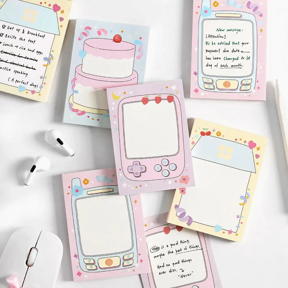 MINKYS-Bloc de notas tipo teléfono móvil Kawaii, papel para hacer lista, diario, nota Paperlaria, Material de papelería DIY, 80 hojas