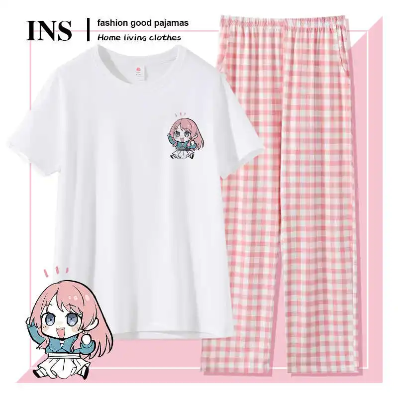

Игра BanG Dream! It's MyGO Tomori Takamatsu, домашняя одежда, пижамы для косплея, костюм Лолиты, домашняя одежда для девочек, клетчатая ночная рубашка