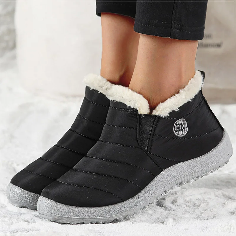 Women Shoes Warm Fur Winter Flats Slip On Flat Shoes For Women Winter Shoes Casual Loafers Zapatos Mujer Winter Sneakers Women