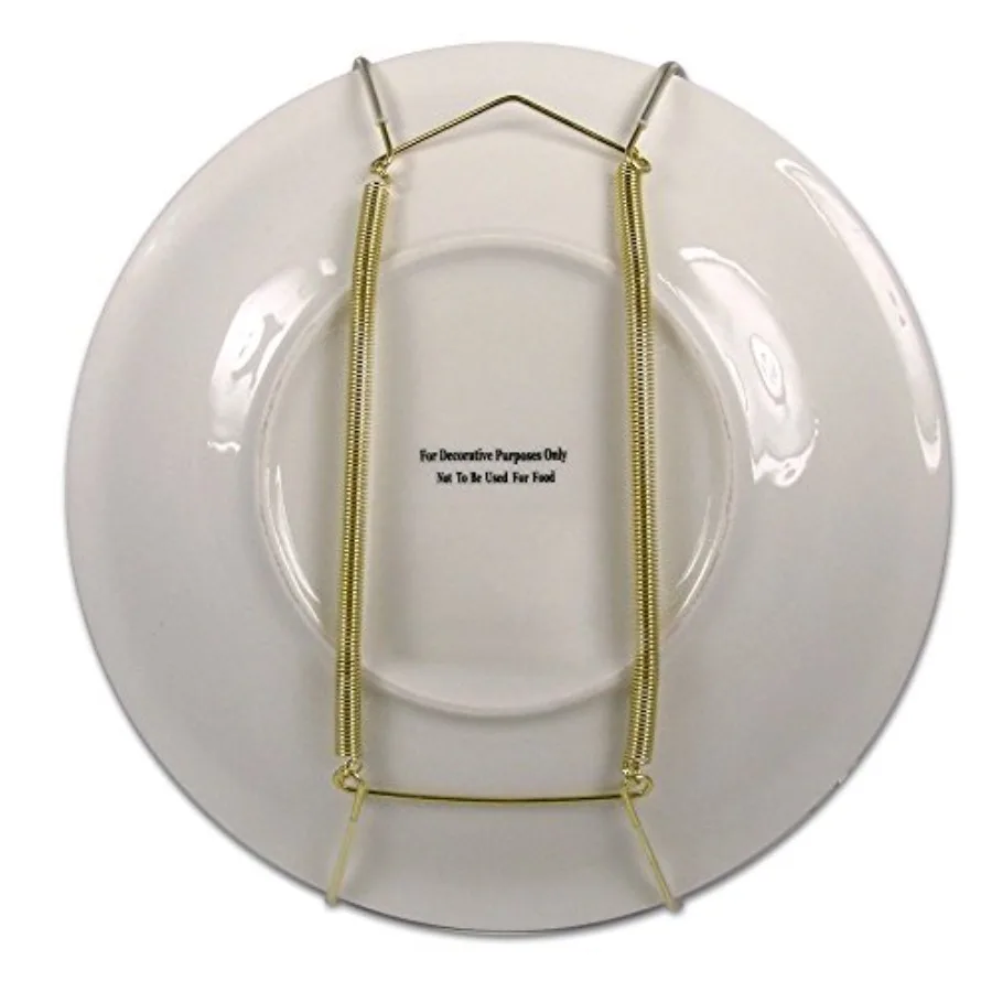 ® Deluxe Plate Display Hangers, Spring Style - Assembled and Ready to Use - Holds 5 to 7 Inch Plates, Gold Wire Spring Type, Ha