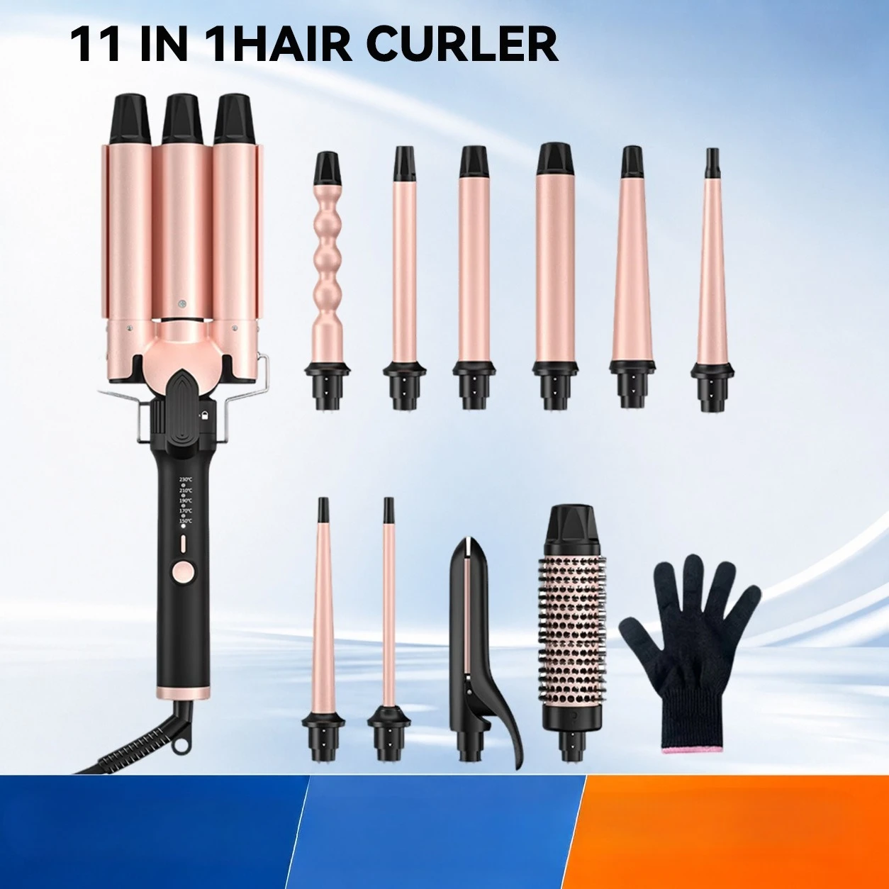 Interchangeable Multi‑Head Curling Iron Removable Curler Straightener Combo Kit Negative Ion Multi‑function Hair Styling Tool