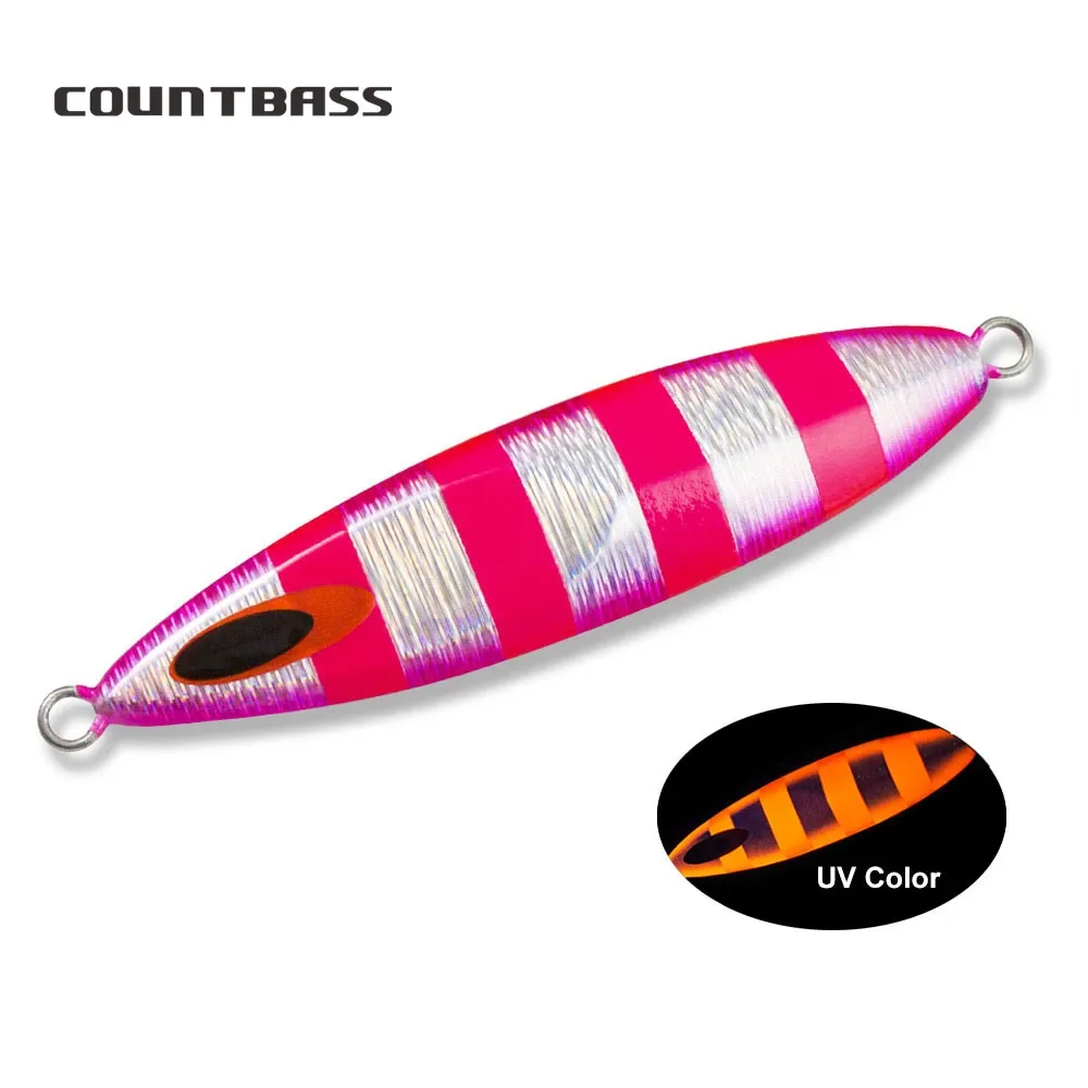 COUNTBASS 80g 2.8oz Willow Slow Jigs, Saltwater Metal Fishing Lures UV Colors available