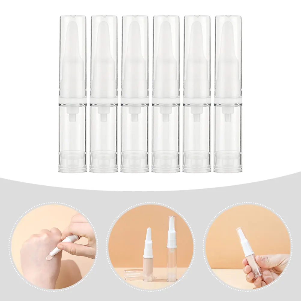 

6pcs Airless Travel For Lotions And Creams Containers 15ml Leakproof Duckbill Foundation Travel Size Containers Bottles Sub
