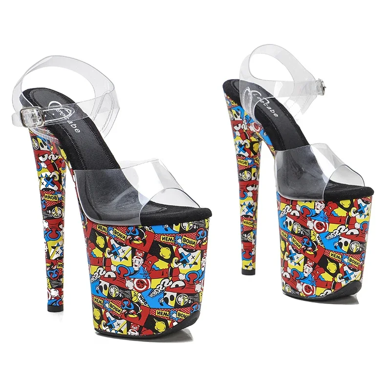 Leecabe  20cm/8inch PVC upper  pole dance sandals lady shoe high heel platform stripper heel  pole dance shoes