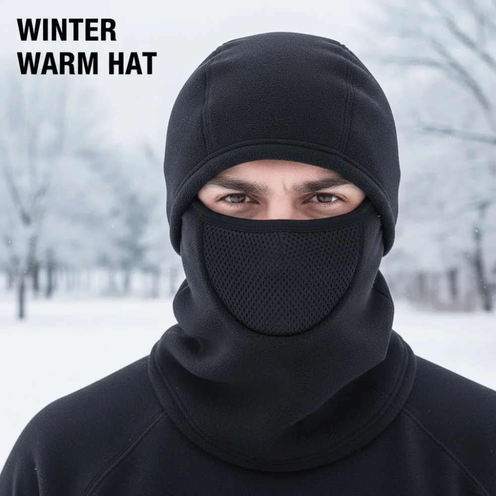 

Neck Protection Balaclava Cycling Cap Fleece Cold-proof Warm Hat Mask Thermal Breathable Ski Windproof Cap Skiing