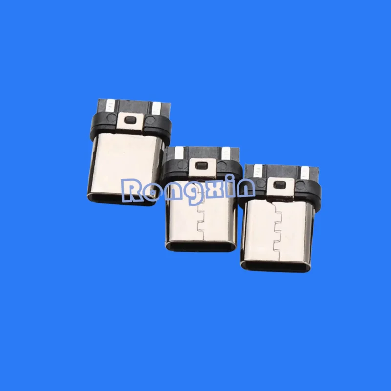100pcs/simple plug 2P charging data USB2.0 male wire connector double-sided 4P positive and negative insertion