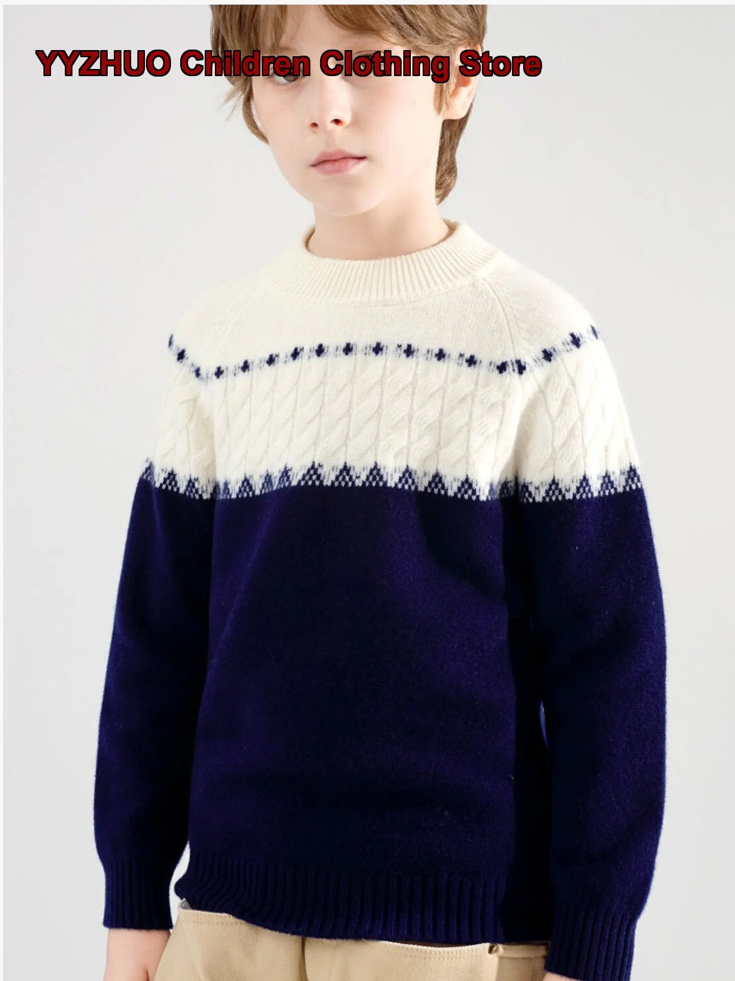 Suéter Tejido para Niños Estilo Nórdico con Diseño Fair Isle Jacquard Cálido con Botones Frontales para Otoño e Invierno para Bebés y Niños Pequeños
